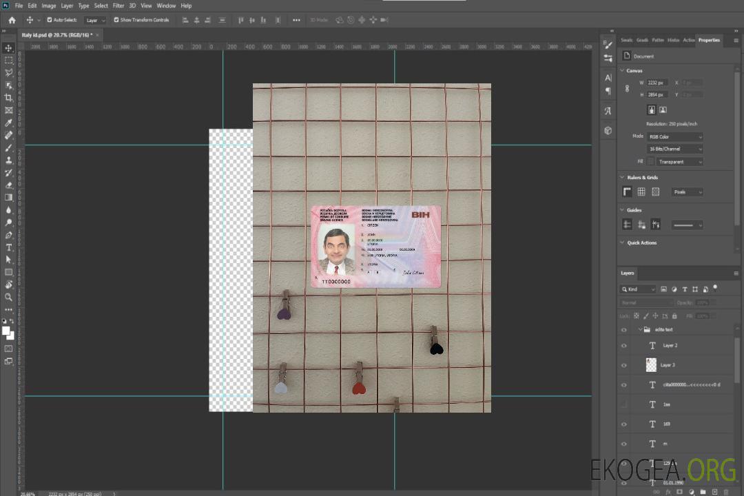 Permis de conduire de Bosnie-Herzégovine version 2 photolook recto template Permis de conduire de Bosnie-Herzégovine version 2 photolook recto template